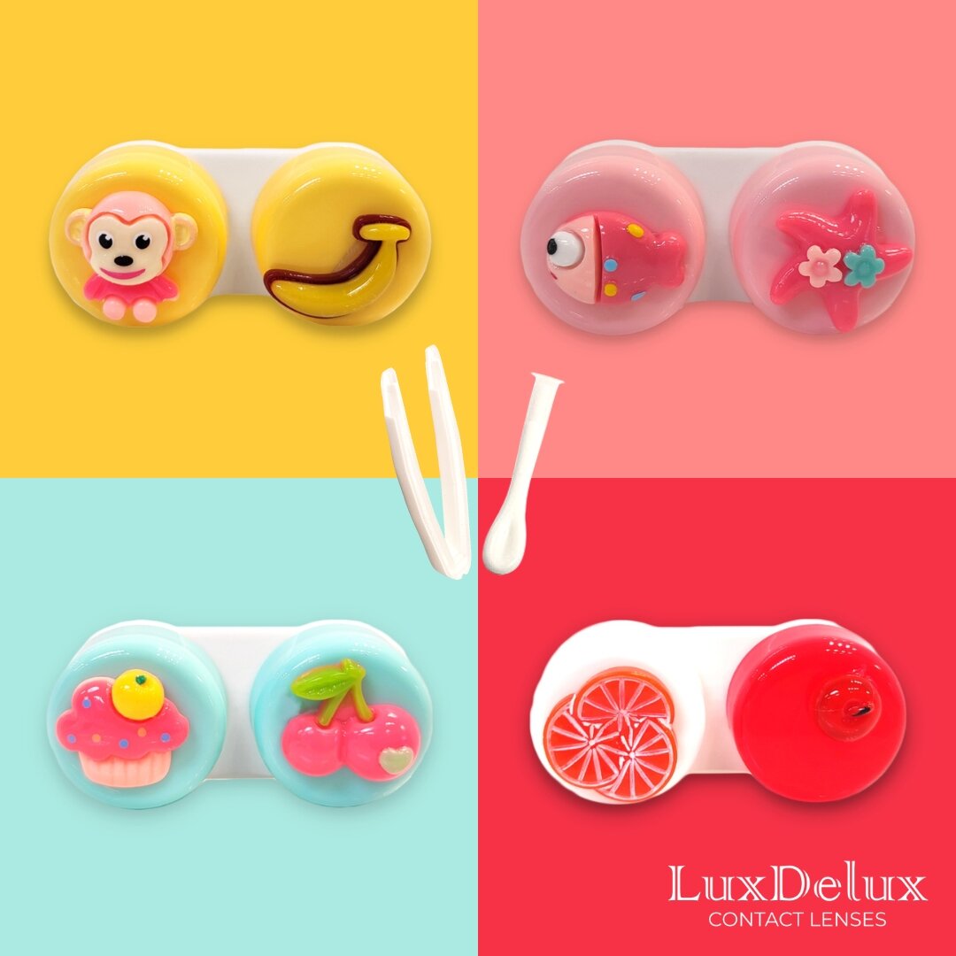 Cute Contact Lens Case Kontaktlinsenaufbewahrung Box mit Zubehör ve